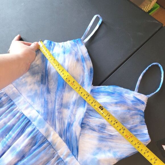 Guess Blue Tie Dye Midi Slit Dress 10 - Picture 12 of 15